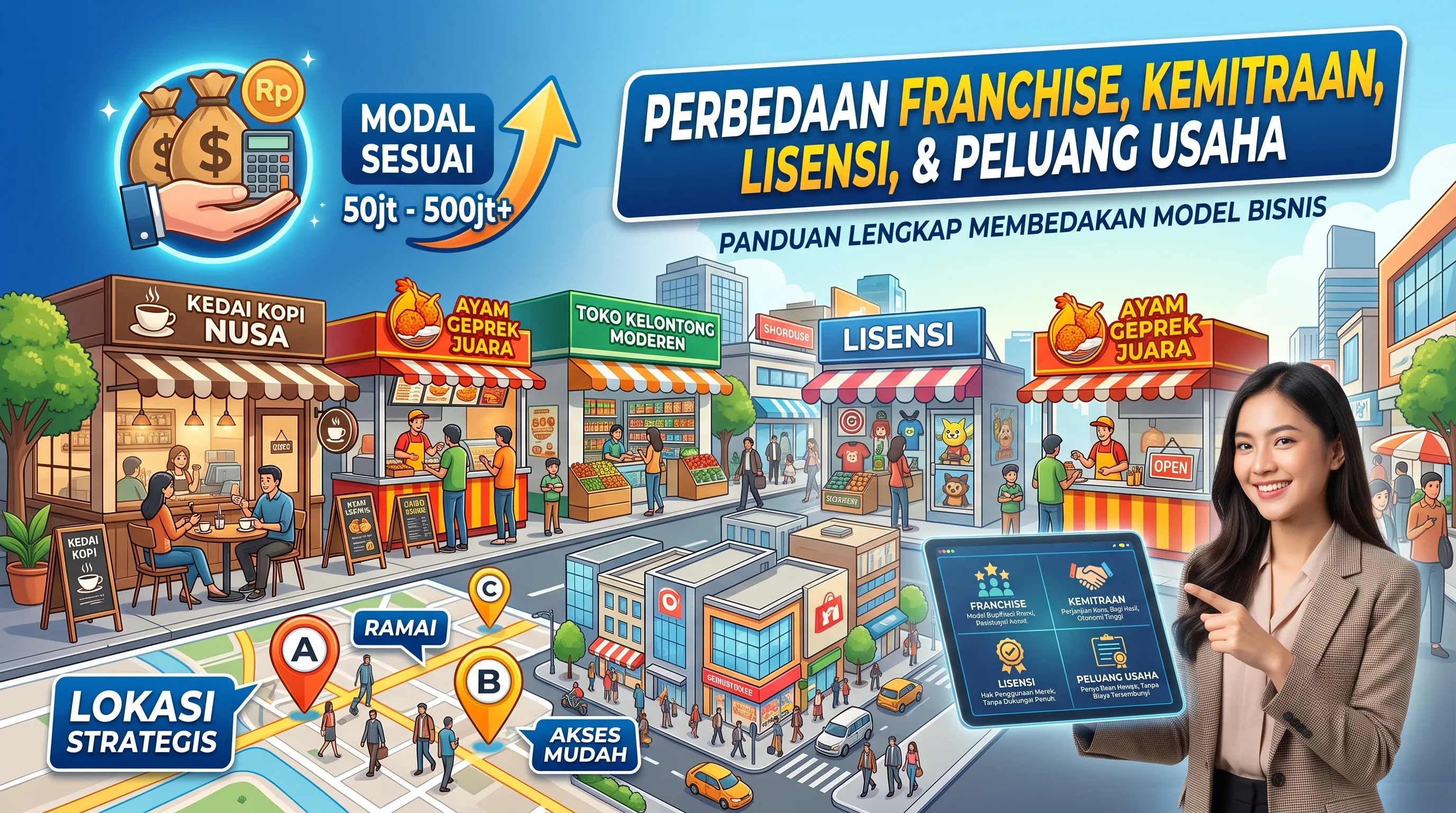 Perbedaan Franchise, Kemitraan, Lisensi, dan Peluang Usaha